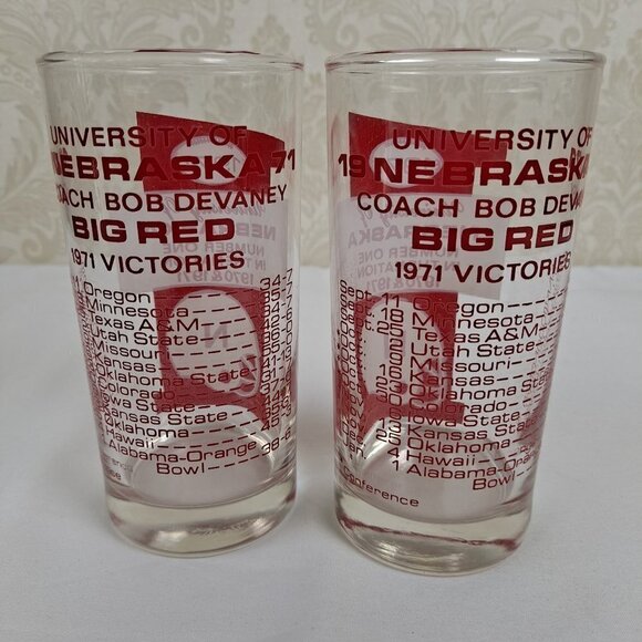 University of Nebraska 1971 Championship Glasses, Set of 2, Vintage - Picture 4 of 11